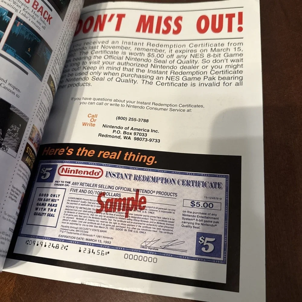 Nintendo Power Volume 33 Feb 1992 Tmnt III 3‎ Magazine w/ Poster